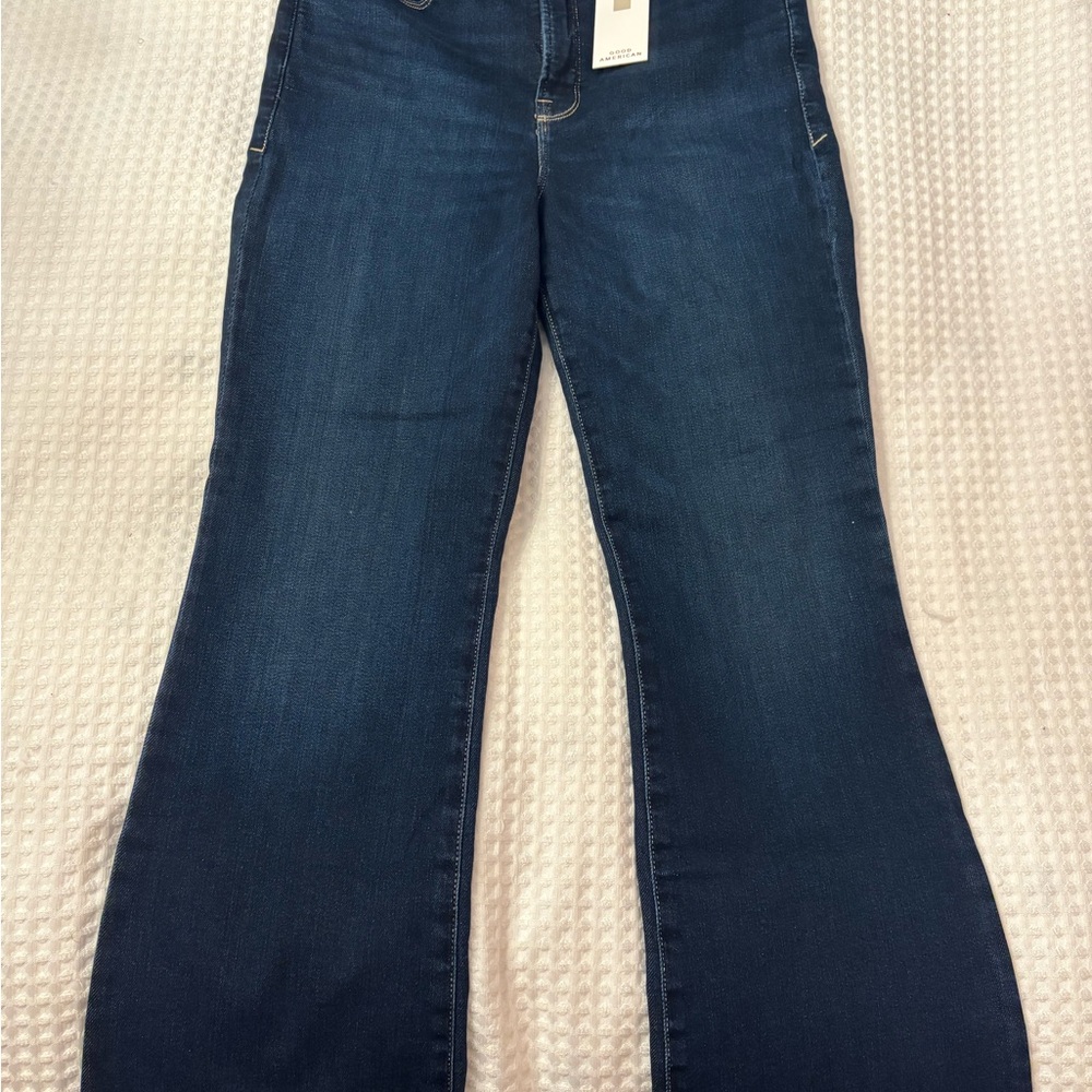 Good American Blue Flare Jeans with Wide Leg